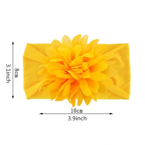 12 Pcs Baby Girl Headbands with Flowers,Chiffon Flower Baby Girls Headbands Cute Nylon Headbands for kids Baby Girls toddlers,Random Color3