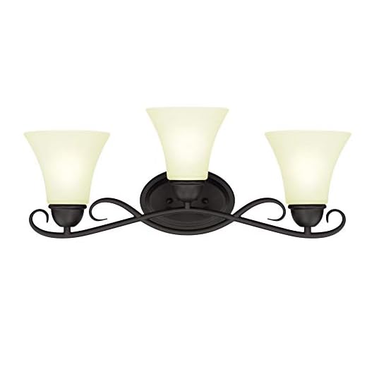 Westinghouse Lighting, Oil Rubbed Bronze 6306900 Dunmore Three-Light Indoor Wall Fixture, Finish with Frosted Glass