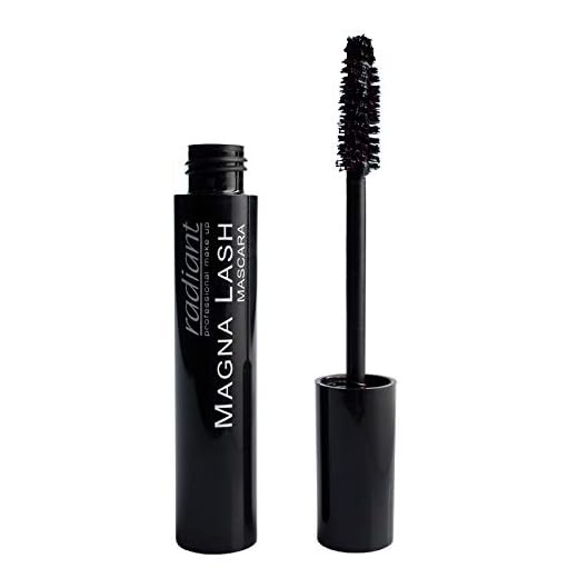 Radiant Professional Magna Lash Mascara, Volume and Curl, Silicone Brush, Deep Color, Smudge Proof, Lengthening Lashes, Cruelty Free, Natural Wax For Healthy Eyelashes, 0.43 ounces, Black