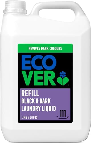 Image of Ecover Delicate Black & Dark Laundry Liquid Refill, Lime & Lotus, 5L