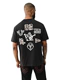 True Religion Men's Multi Logo Tee, Jet Black