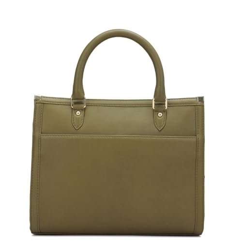Image of Da Milano Leather Satchel Bag for Women - Olive