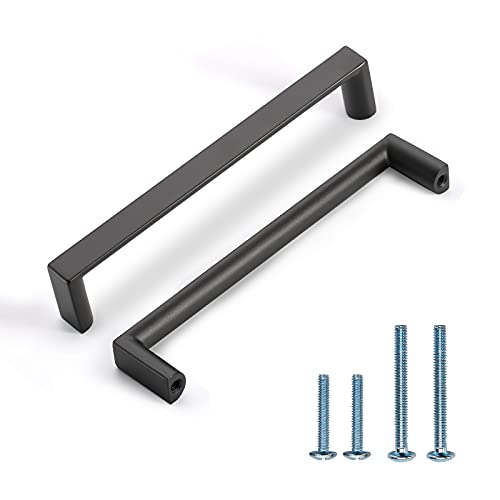 Image of 10 Pack 5 Inch(128mm) Kitchen Cabinet Handles Matte Black Cabinet Pulls Kitchen Cabinet Hardware Drawer Pulls for Dresser Cupboard Wardrobe
