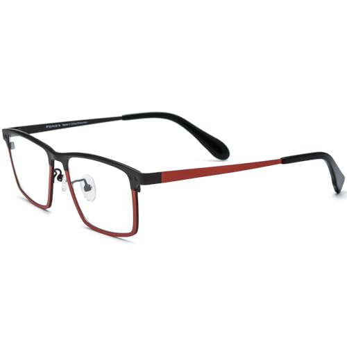 Image of FONEX Pure Titanium Glasses Frame Men Square Magnet Clip On Eyeglasses with Polarized Lens
