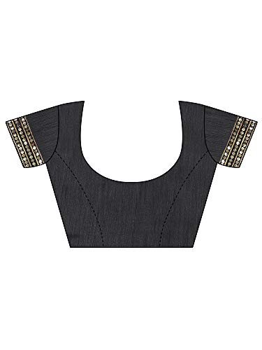 Image of AKHILAM Women's Lace Border Solid Georgette Saree with Unstitched Blouse Piece(CRNTON570 Parent)