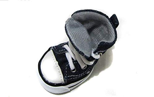 Petfavorites Cute Puppy Pet Dog Sporty Shoes Lace Up Blue Canvas Dog Boots Nonslip Dog Booties Sneaker For Teacup Chihuahua Yorkie Small Doggies, Pack Of 4 (Size 4, Blue) #TOP4