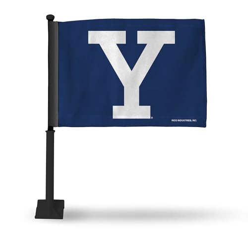 Rico Industries NCAA Yale Bulldogs Double Sided Car Flag with Black Pole - 16