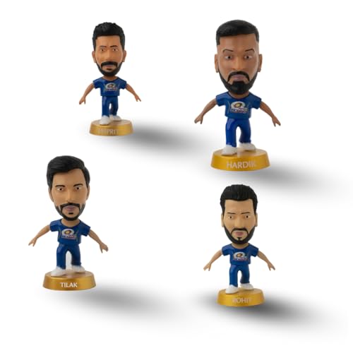 Image of Action Figure, IPL Edition 360 Rotatable Head, Cricket Player for Fans & Collectors (3 Inch Mumbai Indians Pack of 4)
