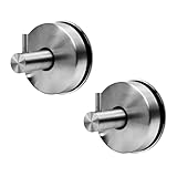 YZJJYG 2 Ganchos Ventosa 304 Acero Inoxidable Extra Fuerte, Colgador ToallaBaño Sin Perforar, Fáciles de Instalar, con Ventosa de Succión Potente, Ideal Para Accesorios de Baño y Cocina en elHogar