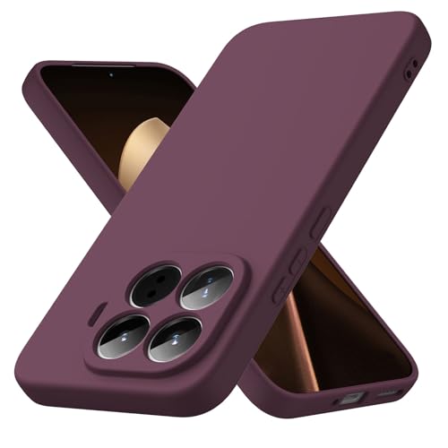 Byvuwiay Funda para Xiaomi 15T Pro 5G, Carcasa de Silicona Líquida, Ultra Protectora Antichoque Case - Rojo Vino