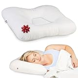 Core Products Tri-Core Natural Cervical Support Pillow for Neck Pain Organic Cotton Shell, Great Gift for Back and Side Sleepers, Full Size, Gentle/Medium Firmness