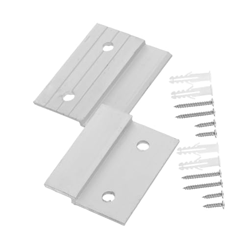 Image of UKCOCO Hanging Mirrors Shelf Wall Mount Picture Frame Mounts Picture Hanging Hooks Mirror Mounting Hardware French Cleat Hangers Mirror Bracket Hardware Kit Level Tool Silver Metal