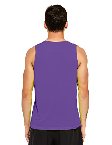 Image of DEMOZU Men's Neon Running Athletic Workout Tank Top Quick Dry Swim Beach Pool Gym Tank Top Sleeveless Muscle Shirts