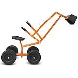 GLACER Sandbox Digger, 360° Rotation Kid Excavator Toy Crane with 4 Wheels, Heavy Duty Steel Outdoor Play Digging Toys for Sand, Dirt, Snow, Beach, Ride on Sand Digger for Kids