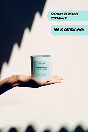 Peppermint & Eucalyptus, Premium Scented Candles, Non Toxic, 46H Burn, 8.1Oz Soy Wax, Aromatherapy, Strong And Long Lasting Jar Candle For Home, Gifts For Women And Men, Spring Candle, Velas Aromatica #TOP3
