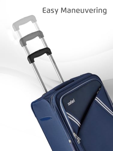 Image of Safari Swift Neo Set of 3 Cabin, Medium & Large Soft Luggage Trolley Bag with Dual Wheels, Polyester, Expandable, 8 Wheels, Travel Bag, Suitcase for Travel, Trolley Bags for Travel, Blue