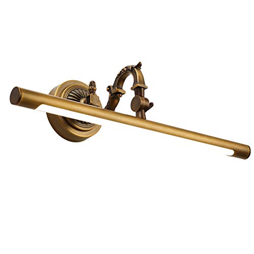 TYXTYX Lampe de Miroir à LED American Retro Salle de Bains Imperméable Maquillage Éclairage intérieur Lampes frontales de Miroir Laiton+ Acrylique (Pouvoir:8/12/16W),35cm