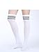 3 Pairs Women Knee High Socks High Thigh Stockings with Colorful Stripes for Cosplay, Halloween, Party, Daily Wear, One Size (Multicolor 1)