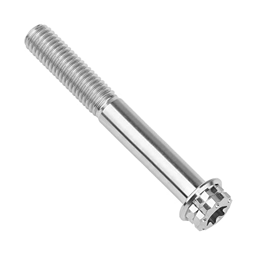 Image of Titanium Flange 12 Point Head M8 x15 20 25 30 35 40 45 50 55 60 65mm Screw Bolt Pack of 4 (M8x55mm, Normal Titanium)