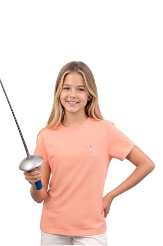 Image of Girls' Embroidered Fencing T-Shirt - Little Fencer Design, Sporty Elegance