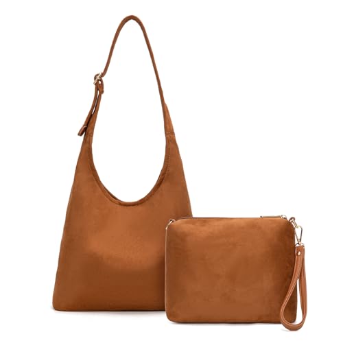 Montana West Soft Foldable Hobo Bag with Cosmetic