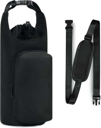 Citybaby水筒カバー 断熱保冷2way ペットボトルホルダー 防撥水&防汚加工 大容量(500ml-1L対応) 調節可能ショルダー 超軽量 耐久性 易清洗 斜め掛け/手提げ/肩掛け 便利収納 子供/大人用 男女兼用 アウトドア運動/登山/遠足/通学/