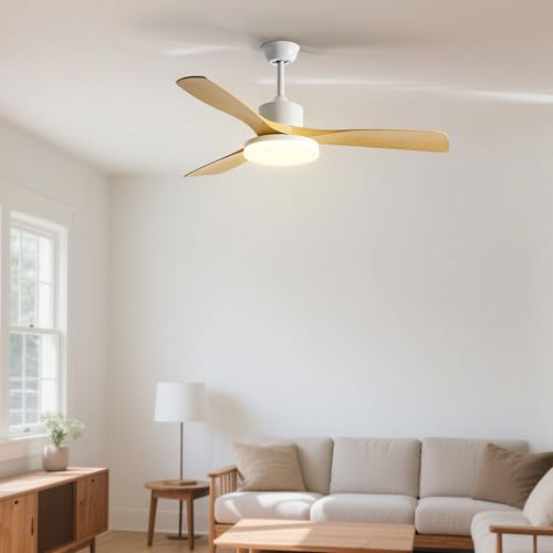 Ventilateur de plafond avec éclairage LED 60W silencieux et télécommande