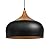 tomons Pendant Light Modern Lantern Lighting with LED Bulb, Wood Pattern Dome Minimalist Industrial Ceiling Hanging Lamp for Kitchen Island, Barn, Dining Room, Living Room, Bedroom - Black