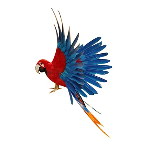 Figurine D'Oiseau En Résine Réaliste Modèle De Perroquet Jouet Sculpture De Jardin Décoration Murale (Bleu Gauche
