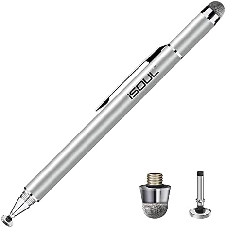 Stylus Pens for Touch Screens, Tablet Stylus Pencil, High Sensitivity & Fine Point Universal Touch Pen for Android iPhone Samsung Galaxy iPad Pro Air and All Devices Silver Eagle Stylus