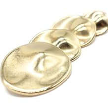 Gold Metal Shank Buttons - 12 Pcs - 4 Size Options - Luxury Wrinkle Round Wave Metal Shank Buttons for Men Women Blazer Coat Uniform Shirt Suit and Jacket Sewing Craft DIY G2232...