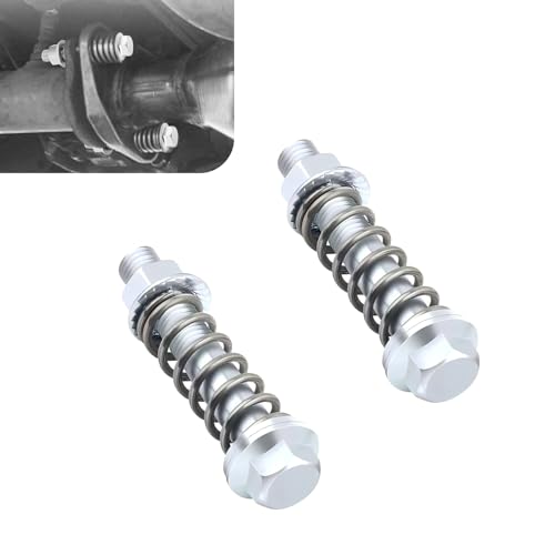 Zosgrew 2 PCS Car Exhaust Flange Bolts, Steel M10x1.5 mm Exhaust Bolts and Nuts Kit with Springs, Assembly for Fixing Flange Gaskets, for Most Cars Trucks SUVs (Silver)
