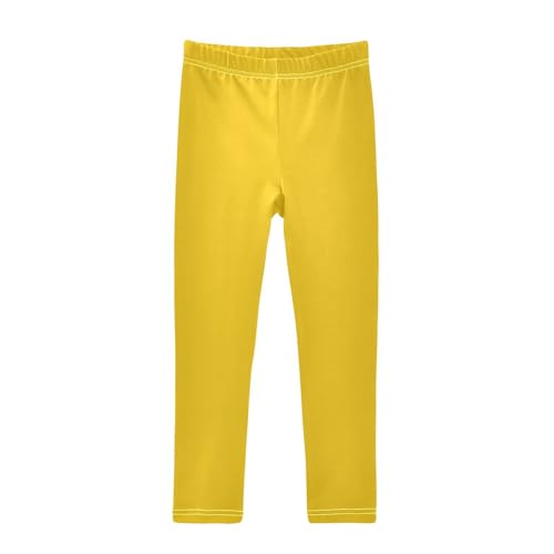 Little Big Girls Leggings Chrome Yellow Casual Yoga Pants Tights Trousers Dance Pants Cute Kids Clothes, 4T
