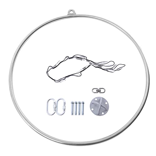 Aerial Hoop, 35.43'' Diameter Professional Complete Aerial Hoop Kit Aerial Rings Equipment 253lbs Circus Aerial Equipment Yoga Fully Strength Hoop