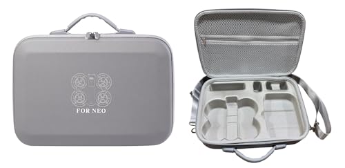 Image of M.G.R.J Carrying Case for DJI Neo Drone, Travel Portable Shoulder Bag for DJI Neo Fly More Combo Drone and RC-N3 Remote Controller Accessories (Hard|PU Leather|Grey)