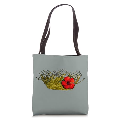 Puerto Rican Jibaro Pava Hat with Vibrant Maga Flower Tote Bag