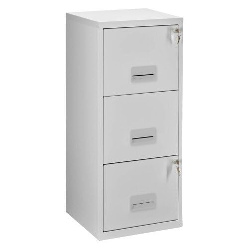 Générique Classeur Monobloc 3 tiroirs pour dossiers Suspendus (Gris Clair)
