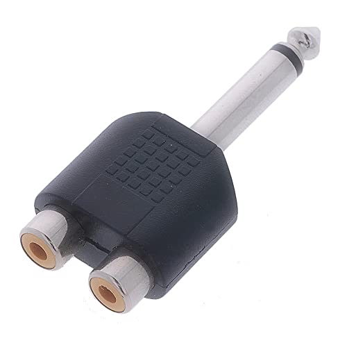 Adaptador Jack 6,3 Macho Doble RCA Hembra Sonido Audio Mono