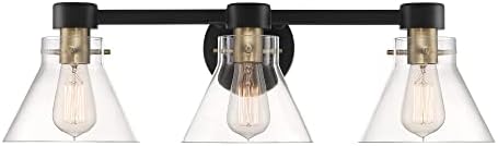 Designers Fountain D204M-3B-MB Willow Creek Vanity, 3-Light 180 Total Watts, Matte Black