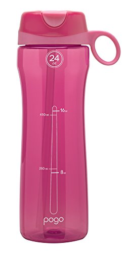 Pogo BPA-Free Plastic Water Bottle with Flip Straw