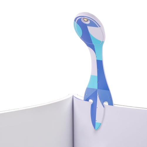 Image of Gifts for Readers & Writers Book Light, Clip On Reading Light for Bed, 2in1 Flexilight & Bookmark, Small & Lightweight with a Soft Glow, 2 Batteries Included, Blue Blocks