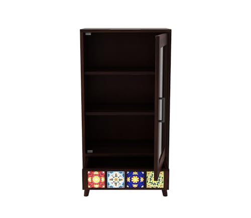 Image of Sheesham Wood Bookcase | Solid Wood Book Shelf for Home Library | Wooden Book Cabinet for Home & Office Living Room (Large, BBslf-Walnut3)