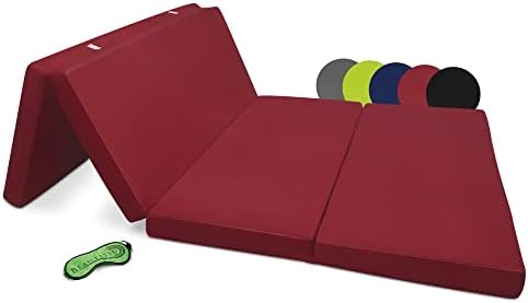 Beautissu Campix Folding Mattress 120x195 cm Anthracite  Fold Up Floor Mattress 7 cm thick as Z Bed or Futon Mattress  Guest Mattress with Velcro Straps for Transport