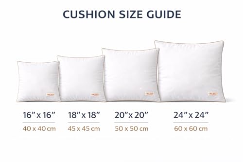 Image of Orchid Cushion Inserts for Sofa 12x12 Inch Pack of 4, Microfiber Filled Soft Square Cushions for Couch, Chair, Bed & Decorative Covers, Fluffy Support Pillow Pads, White