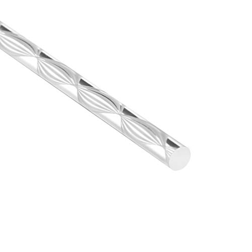 Image of uxcell Acrylic Round Rod,1 /4 Diameter 10 Inch Length,Spiral White Line,Solid Plastic PMMA Bar Stick 4pcs