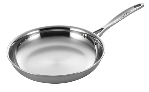 SCANPAN Fusion 5 Edelstahl-Bratpfanne Induction 24 cm | Mehrschichtaufbau | Pfanne für alle Herdarten | Bartpfanne mit bequemem Griff | Ofenfest
