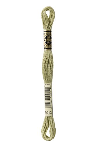 Image of DMC 117-3013 Six Strand Embroidery Cotton Floss, Light Khaki Green, 8.7-Yard