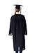 GraduationService Matte Gown Cap Tassel 2018 Unisex, Black, 48(5.3-5.5)inches