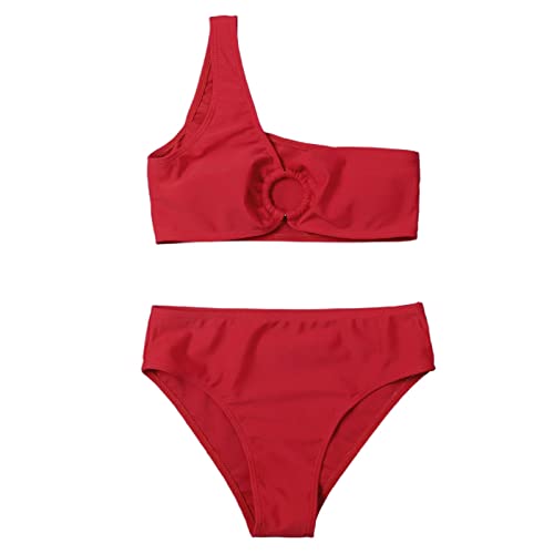 Conjunto de biquíni esportivo de cintura alta para meninas com estampa de deserto liso de verão, Ver