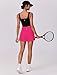PINSPARK Tennis Skorts for Women with Pockets Tummy Control Athletic Golf Skort Lightweight Solid Skort Skirts with 2 Pockets, Hot Pink Small